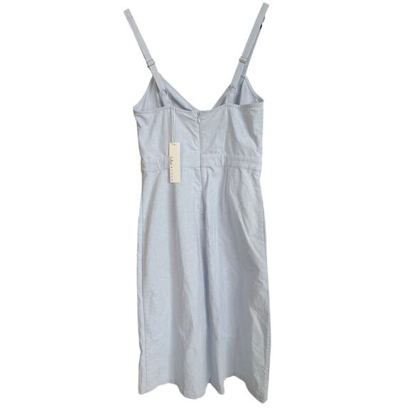 Lulus x LUSH Ain't No Other Light Blue Chambray Midi Dress new with tags Size S - Picture 9 of 10